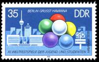 (1978-064) Марка Германия (ГДР) "Эмблема, Берлин"    Фестиваль молодежи и студентов II Θ