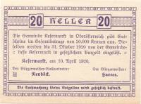 (№1920) Банкнота Австрия 1920 год "20 Heller"