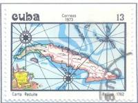 (1973-089) Марка Куба "Французская карта"    Карты Кубы III Θ
