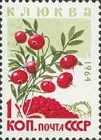 1964-169 Марка СССР Клюква   Ягоды III Θ