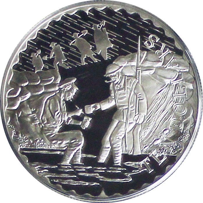 (2008) Монета Каймановы острова 2008 год 10 долларов &quot;Перекур в окопах&quot;  Серебро Ag 925  PROOF