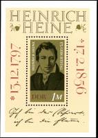(1972-094) Блок Германия (ГДР) "Генрих Гейне"    175 лет рождения III Θ