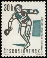 (1963-001) Марка Чехословакия "Настольный теннис" ,  III Θ
