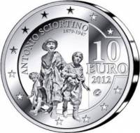 (№2012) Монета Мальта 2012 год 10 Euro (Европейские Художники - Антонио Шортино)
