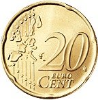 (№1999km238) Монета Нидерланды 1999 год 20 Euro Cent (1-й карте)