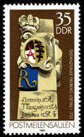 (1984-009) Марка Германия (ГДР) "Фрайберг (1723)"    Почтовые вехи III O