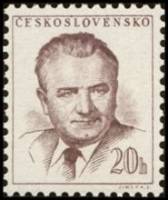 (1953-034) Марка Чехословакия "К. Готвальд (Фиолетово-коричневая)"    Президент Готвальд (Стандартны