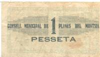 (№1937P-NL14) Банкнота Испания 1937 год "1 Peseta"