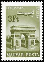 (1966-089) Марка Венгрия "Париж" ,  III O