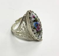 Перстень "Финифть", серебрение (сост. на фото)