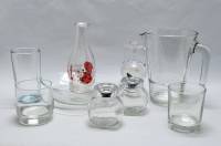 Набор посуды из прозрачного стекла тарелки блюдо стаканы баночки и кувшин ИКЕА IKEA 