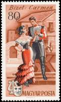 (1967-059) Марка Венгрия "Кармен "    Сцены из известных опер III Θ