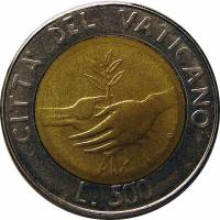 () Монета Ватикан 1984 год 500  ""   Биметалл  UNC