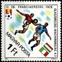 (1982-008) Марка Венгрия "Италия-Венгрия 1938"    ЧМ по футболу 1982 Испания II Θ