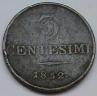  Монета Италия 1849 год 3     Медь  UNC