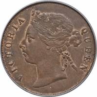 () Монета Стрейтс Сетлментс («Поселения у пролива»)  1884 год 1  ""   Бронза  UNC