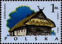 (1974-007) Марка Польша "Коттедж, Курпи"    Деревянное строительное искусство I Θ