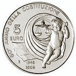 () Монета Италия 2008 год 5 евро ""  Биметалл (Серебро - Ниобиум)  AU
