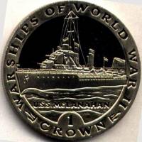 (1993) Монета Гибралтар 1993 год 1 крона   Медь-Никель  PROOF