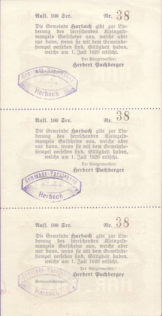 (№1920) Банкнота Австрия 1920 год &quot;120 Heller&quot;