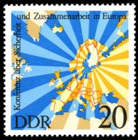 (1975-062) Марка Германия (ГДР) "Карта Европы"    Конференция KSZE II Θ