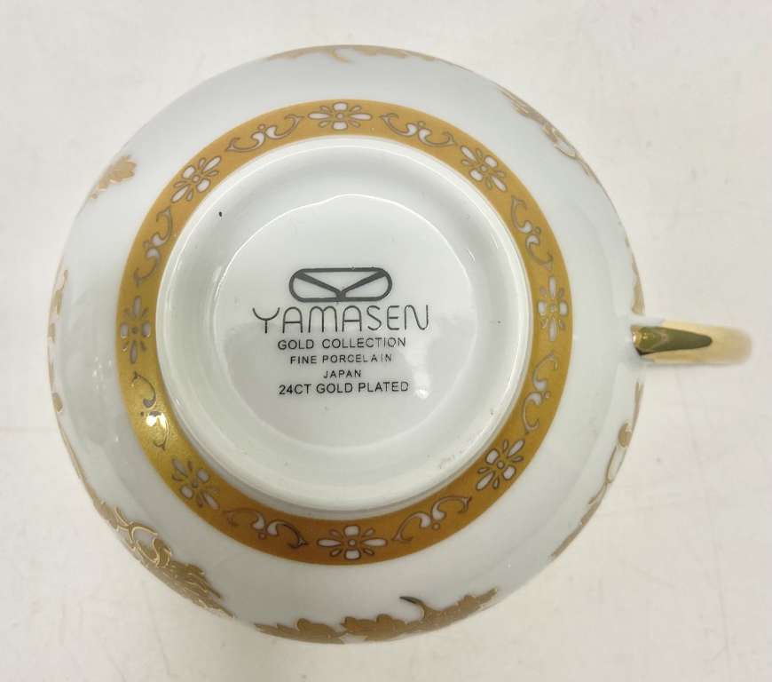 Чашка костяной фарфор Yamasen + сахарница Япония