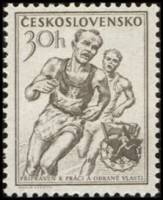 (1954-013) Марка Чехословакия "Бегуны"   Спорт II Θ