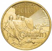 (197) Монета Польша 2010 год 2 злотых "Грюнвальдская битва 600 лет"  Латунь  UNC