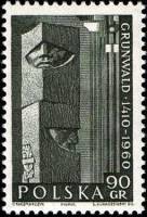 (1960-028) Марка Польша "Деталь памятника"   550-летие битвы при Танненберге (Грюнвальде) II Θ