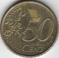 (2006) Монета Финляндия 2006 год 50 евроцентов  1-й тип образца 1999-2006 с буквой М  VF