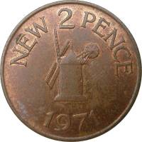(№1971km22) Монета Гернси 1971 год 2 Pence