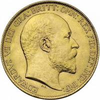 () Монета Англия / Великобритания 1902 год 2  ""   Биметалл (Платина - Золото)  AU