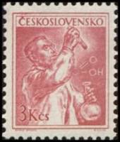 (1954-020) Марка Чехословакия "Химик"   Стандартный выпуск. Профессии (2) I Θ