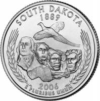 (040s) Монета США 2006 год 25 центов "Южная Дакота"  Медь-Никель  PROOF
