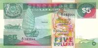() Банкнота Сингапур 1989 год 5  ""   UNC