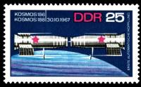 (1968-008) Марка Германия (ГДР) "Космос 186-188"    Космические исследования  III Θ