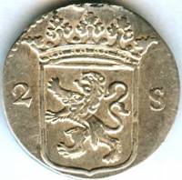(№1757km112 (dubelle stuyver -пам)) Монета Нидерланды 1757 год 2 Stuiver (dubelle stuyver -пам)