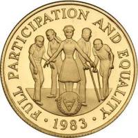 () Монета Либерия 1983 год 200  ""   Биметалл (Платина - Золото)  UNC