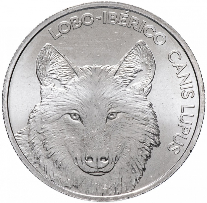 (2019) Монета Португалия 2019 год 5 евро &quot;Иберийский волк&quot;  Медно-никель  UNC