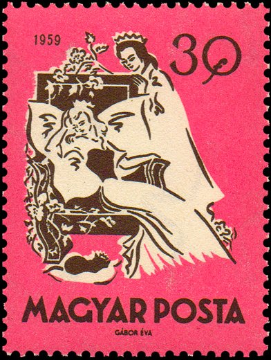(1959-075) Марка Венгрия "Спящая красавица"    Fairy Tales III O