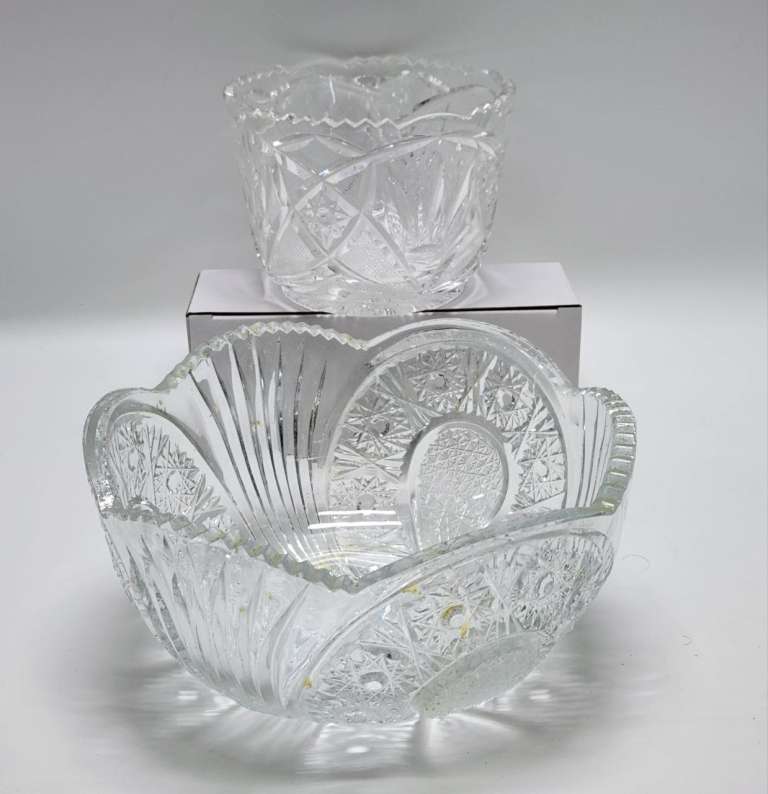 Салатники хрусталь круглые глубокие СССР 2 штуки