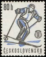 (1963-003) Марка Чехословакия "Лыжные гонки"    Спорт III Θ
