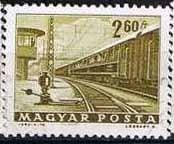 (1963-040) Марка Венгрия "Пассажирский поезд"    Общественный транспорт (Стандартный выпуск) II Θ