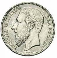 (№1887km31) Монета Бельгия 1887 год 2 Francs (Голландская легенда)