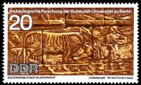 (1970-058) Марка Германия (ГДР) "Корова"    Археологические раскопки III Θ