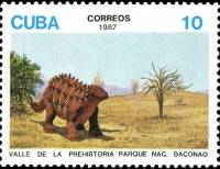 (1987-039) Марка Куба "Анкилозавр"    Доисторические животные III Θ