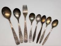 Набор столовых приборов мельхиор 8 штук ложки и вилка