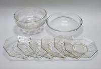 Салатники 2 шт и блюдца - розетки 6 штук стекло 