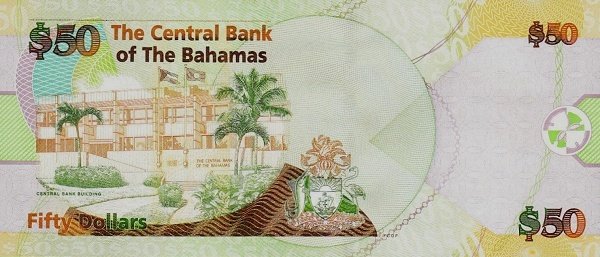  Банкнота Багамские острова 2012 год 50     UNC