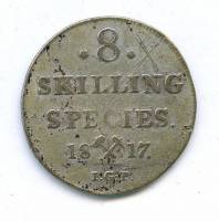 (№1817km285) Монета Норвегия 1817 год 8 Skilling